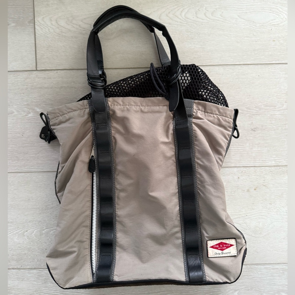 Vintage Rag & Bone Tan and Black Tote Bag